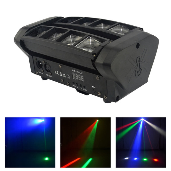 AUCD 30W 8 Heads LED RBGW Shake Lamp Stage Lighting Beam Digital Display DMX Show Dance Disco Home Party DJ Show Light XMT-117