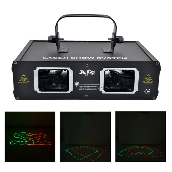 AUCD 2 Lens Red Green RG Beam Pattern Laser Light DMX 7CH PRO DJ Party Club Bar KTV Stage Lighting DJ-506RG