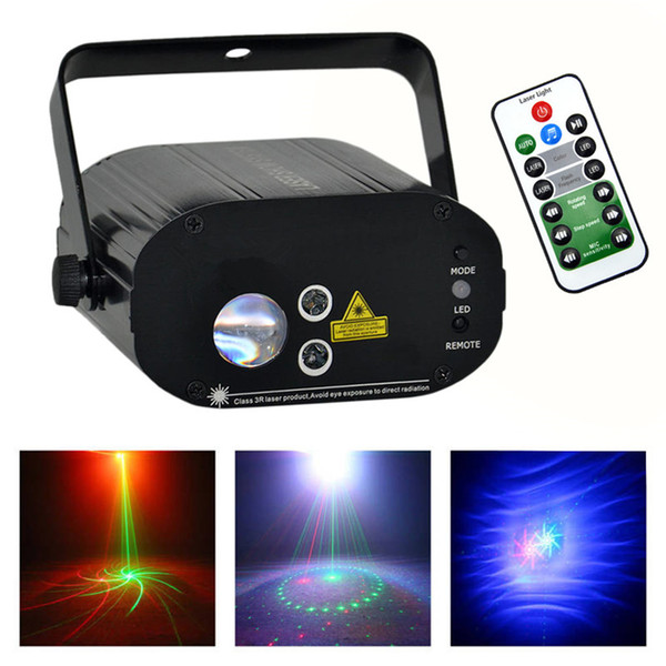 AUCD 3W RGB LED Lights Sound Activated Portable Mini Projector Machine Laser Lights for DJ Party Show Holiday Decoration W-08RG