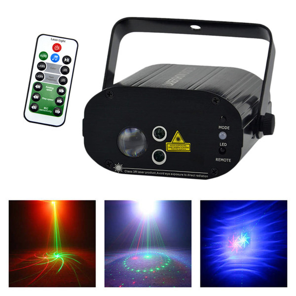 AUCD AC 110-240V 9W RGB LED Lights Mixed 9 Red Green Laser Gobos Remote Mini Projector DJ Disco Home Party Stage Lighting W-09RG