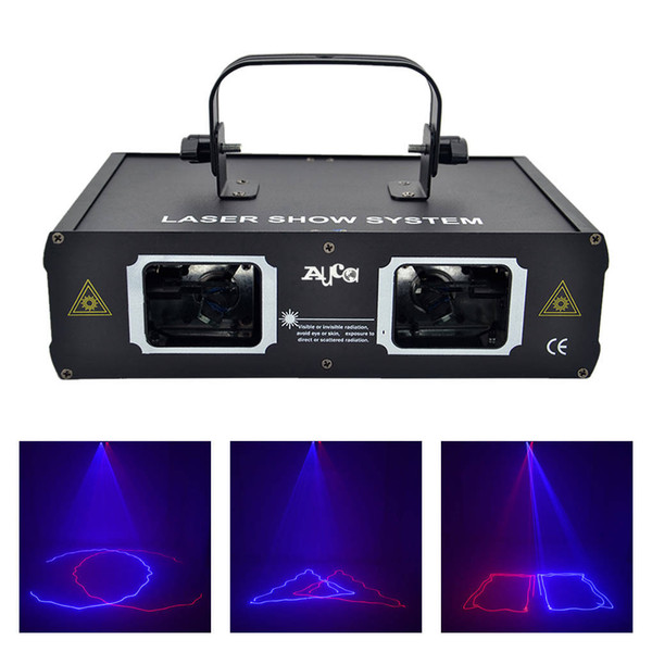 AUCD 2 Lens Red Blue RB Beam Pattern Laser Light DMX 7CH PRO DJ Party Club Bar KTV Holiday Wedding Stage Lighting DJ-506RB