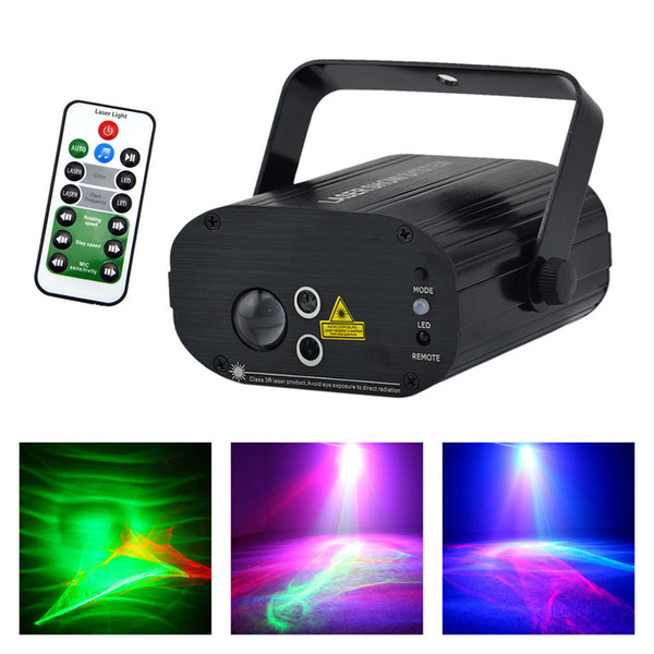 AUCD Mini Red Green Laser Light Mixed Aurora RGB LED Remote Music Party Disco Show DJ Home Wedding Stage Lighting W-A200RG