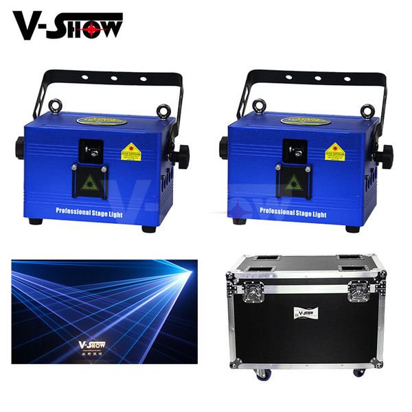 2Pcs With Fightcase 1W RGB Laser Projector Stage Equipment Light RGB LED Mixing Effect DJ KTV Show Holiday Laser Stage Lighting