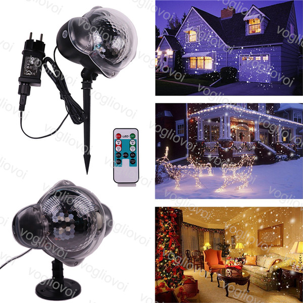 Projectors Lights Led Outdoor 10W Waterproof Lawn Lamp Snow Modeling White Snowflakes Inserted Christmas Mini Snowing With Controller DHL