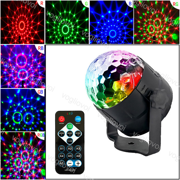 Laser Projector RGB Stage Lighting 7 Colors DJ Disco Ball 3W Sound Activated effect Lamp Light Music Christmas KTV Party Par Light DHL