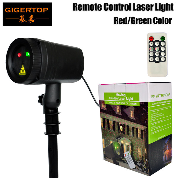 Gigertop TP-E35 Moving Garden Laser Light IP44 Waterproof Red/Green Color Laser Projector Rotation 12 Patterns Strobe/Flash