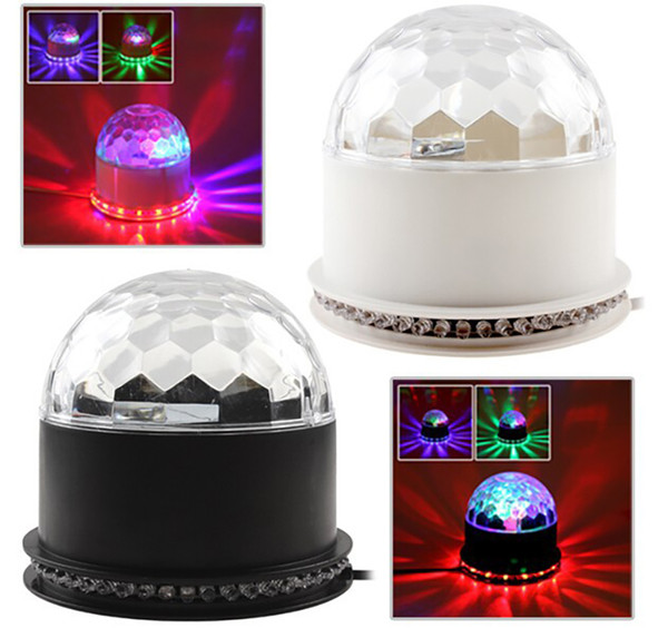 15W 2in1 Voice-Activated RGB Crystal Magic Ball 48 LEDs Stage Lighting Effect Light Lamp LED Light Auto For Disco Party