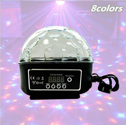 24W Sound Control Stage Light 8 Colors 110-220V 14+3 Modes LED Magic Crystal Ball Lamp Disco Light Laser Wedding Party Lamp