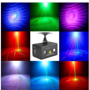 New Wedding Remote Control Galaxy RGB LED Mixed 8 Gobos RG Laser Lighting Stage DJ Party Professional 110V-240V EU/US/UK/AU Plug