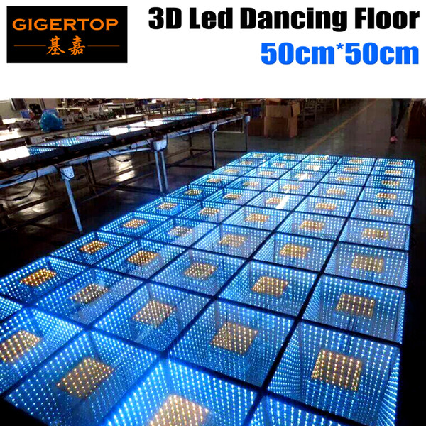 Wedding Decoration Mirror 3D Led Dance Floor With Time Tunnel Effect By 60PCS 5050 SMD Epistar Leds Mirror Reflect CE Certificate