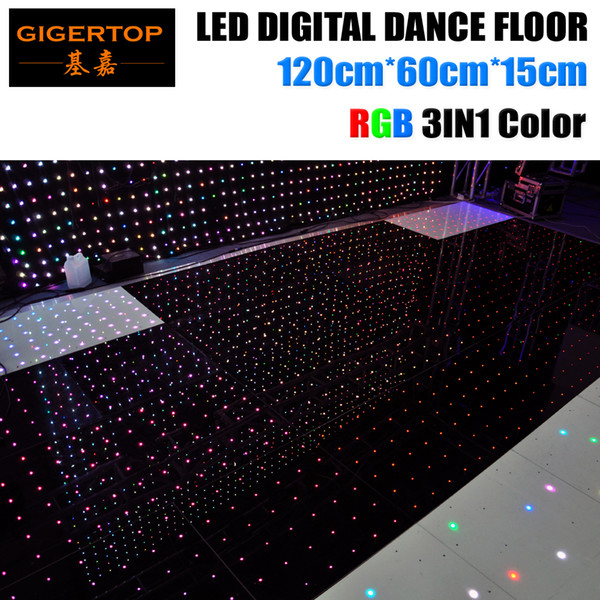 Discount Price 120cm*60cm Led RGB Digital Dance Floor 4ftx4ft Size Assemble Support Non-Waterproof Video/Pattern/Text Play Gigertop light