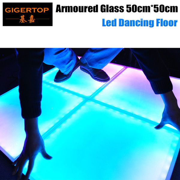 Discount Price 50cmx50cm armoured glass led dancing floor Frosted Toughened glass IP65 Indoor/Outdoor RGB Leds DMX/Auto/Sound ex-works Price