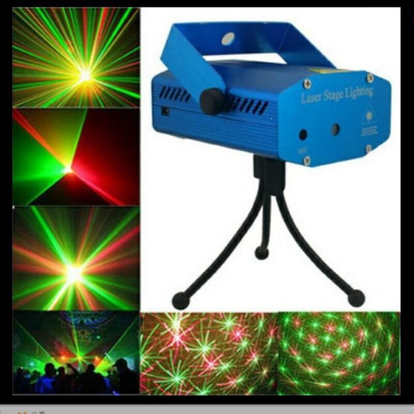 Holiday Sale Blue Mini Laser Stage Lighting Mini Green&Red LED Laser DJ Party Stage Light Black Disco Dance Floor Lights