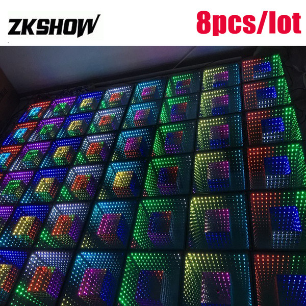 Party Light WIFI DMX 3D Mirror LED Lighted Wedding Dance Floor RGB Abyss Decoration DJ Disco Party Stage Effect Equipment With Flightcase