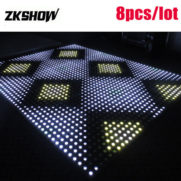 Luces Fiesta Equipo De Sonido Hogar LED Interaction Dance Floor 8*8 Pixels 50*50CM Bar Hotel DJ Disco Party Wedding Flooring With Flightcase