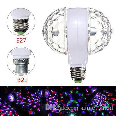 E27 B22 LED Bulbs Enabled RGB LED Rotating Light 3W Double-headed LED Ball Stage RGB Light Rotating Lamp KTV Party