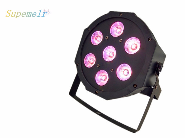 High quality LED Par 7x12W RGBW 4in1 Par Light with DMX512 input/output and power input and output for cleaning effects DJ Disco