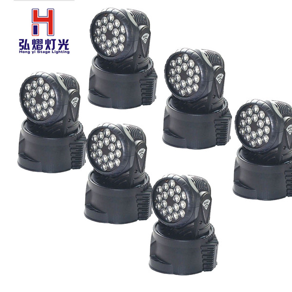 6pcs/lot 18x3W mini moving head light led RGB wash moving head light for sale