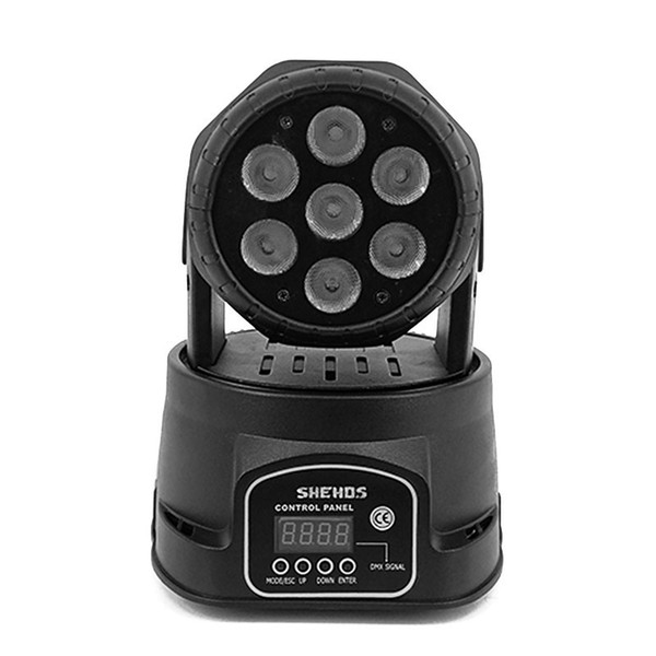 LED Moving Head Light Wash 7x18W RGBWA+UV 6in1 DMX 12/16 Channels stage light DJ Nightclub Party SHEHDS