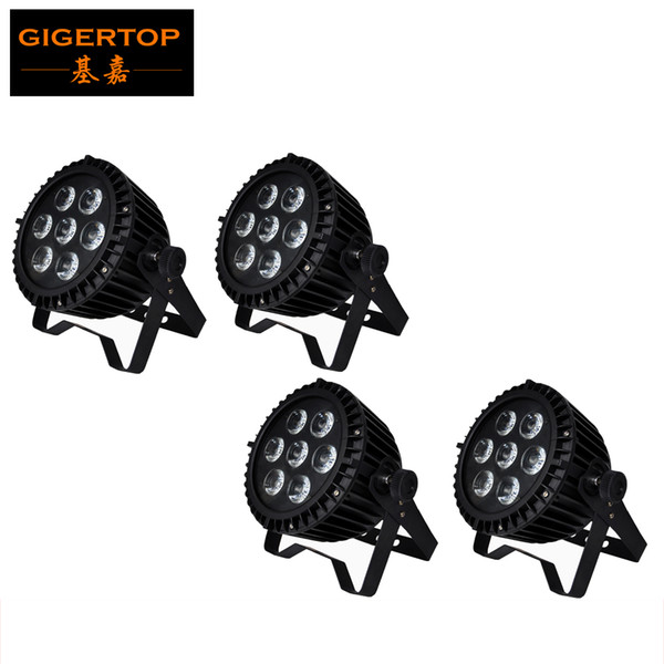 4pcs/lot 7 x 18W RGBWA+UV 6in1 Waterproof Led Par Light Outdoor LED Par Cans DMX LED PAR Light 6/10Channels No Noise Mini Size