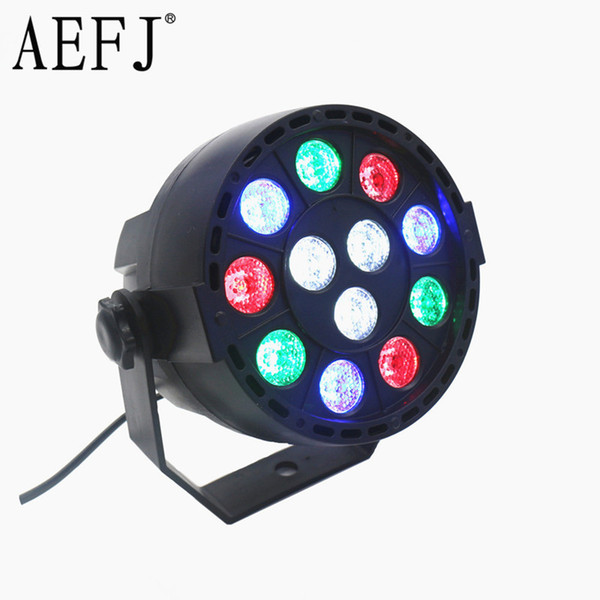 12*3W RGBW RGB Led Stage Light 36W 110V 220V Par Light With DMX512 Master Slave Flat DJ Equipments Controller for Party Disco