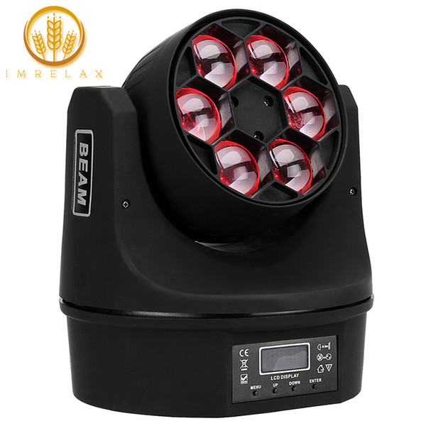 IMRELAX 2018 New 6*10W RGBW 4in1 LED Beam Moving Head Light 12/16 Channels Bee Eye DMX Moving Head Disco Light