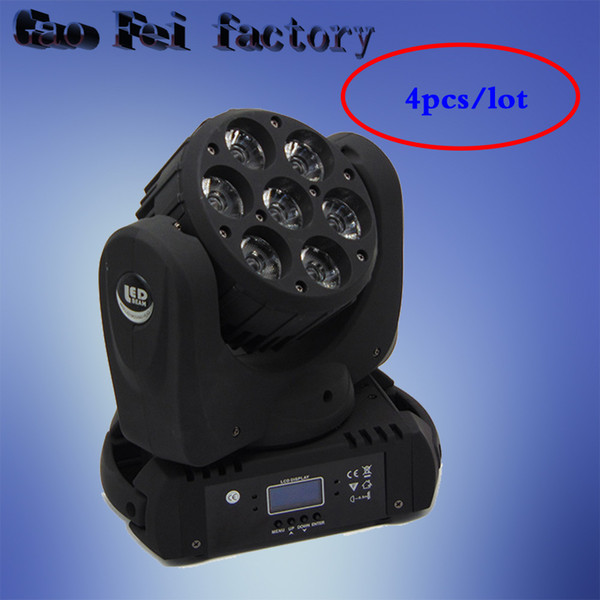 4 Pcs/lot 7*12W beam moving head light RGBWY UV 4in1 led wash moving head light for dj stage touch screen