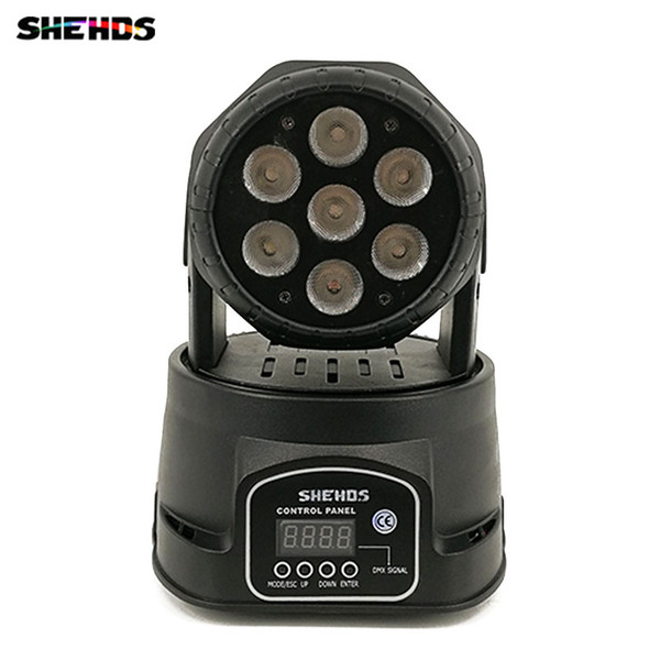 Fast Shipping LED Wash 7x18W RGBWA+UV Moving Head Lighting 6in1 BGBWA+UV for Disco DJ KTV 12/16DMX Channels,SHEHDS