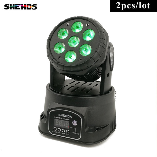 2pcs/lot Fast Shipping LED Wash 7x18W RGBWA+UV Moving Head Lighting 6in1 BGBWA+UV for Disco DJ KTV 12/16DMX Channels,SHEHDS