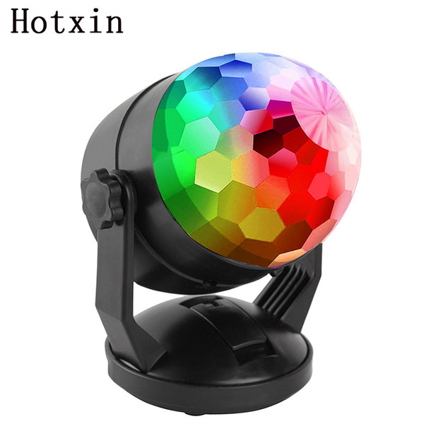 Portable Sound Activated Disco Party Lights Battery Powered/USB Plug in RGB Strobe Lamp Stage Par Light for Car Room Dance Party