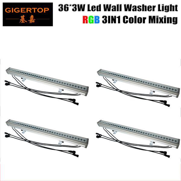 Best Sale 4 Pack 36*3W 3In1 Led Wall Washer Light,IP65 Outdoor Led Washer Light DMX 512,RGB led Wall Washer Stage Light 3/7CH