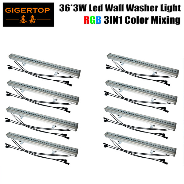 TIPTOP 8XLOT 120W High Power LED Wall Washer Lamp Light 36*3W LED Staining Light DMX 3/7CH Flood light AC85-265V RGB