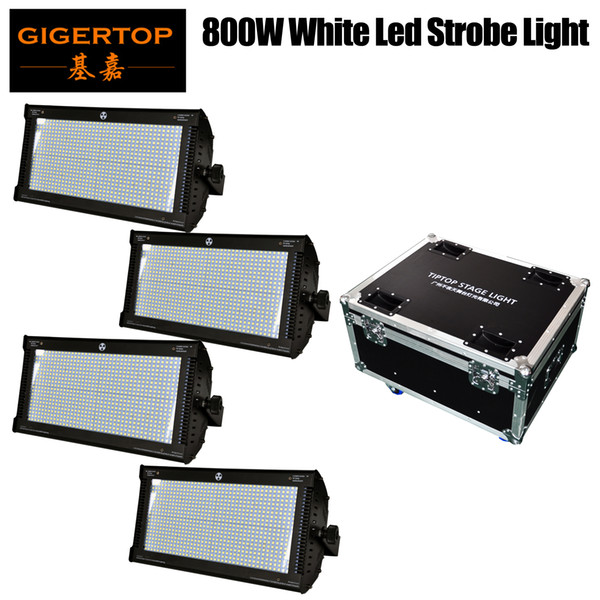 4IN1 Flightcase Pack 800W White LED Stroboscopic Light/LED Strobe Light Bar KTV DJ Equipments DMX Stage Effect Lighting/LED Efficiency