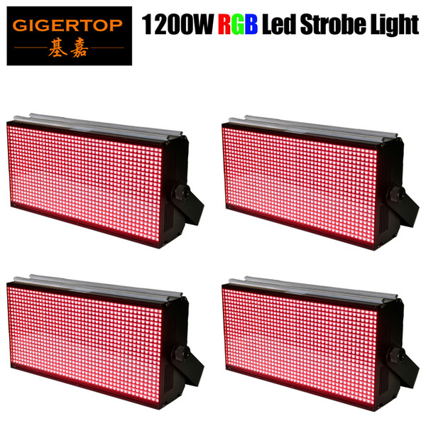 TIPTOP 4 Units LED 1200W RGB 3IN1 Speed Adjustable Sound Actived Auto Flash DJ Strobe Lights For Party Disco KTV Support Connect Together