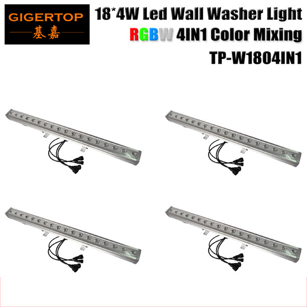 Freeshipping 4XLOT IP65 RGBW Led Wall Washer Light 18 x 4W Real Led Power Architectural LED Lighting DMX512 Control 4/8 Channels