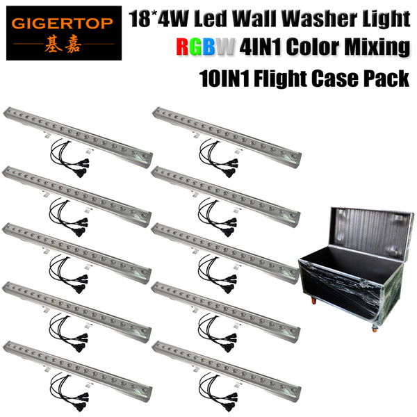 Factory Directly Sales 10 Unit 18x4W RGBW Color Mixing Outdoor Led Long Bar Light 4CH/8CH Aluminum Silver Case 40 Degree Lens