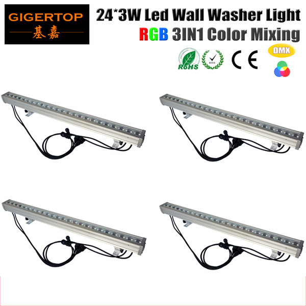 TIPTOP Stage Light 4XLOT IP65 Chinese Lighting Led Linear RGB Wall Washer Light 1 meter Long 24x3W Tianxin Lamp Decorative Light