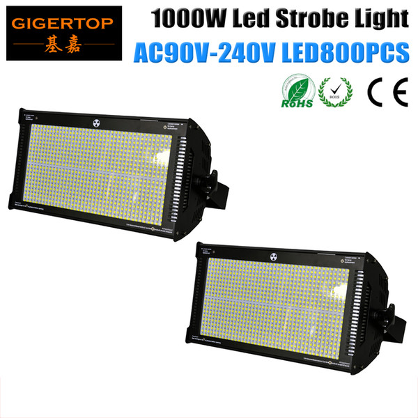 Freeshipping High Brightness 2PCS 1000W SMD Led Strobe Light New Blue LCD Display Screen Auto Running/Mater,Slave/DMX512 Control