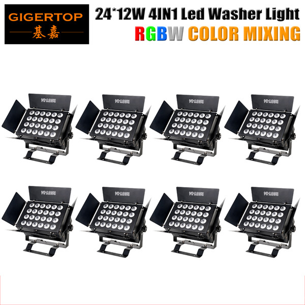 Stage Light China 8 Pack 320W 24x12W RGBW LED Flood Light 4IN1 Wall Washer High Building Indoor Ad Billboard Non Waterproof Silent Working