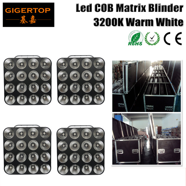 Flightcase 4in1 Packing 4XLOT 16 Head Led Matrix Light Warm White 16*30W COB Matrix Blinder Light For Background,Studio Light TP-M16 WHITE