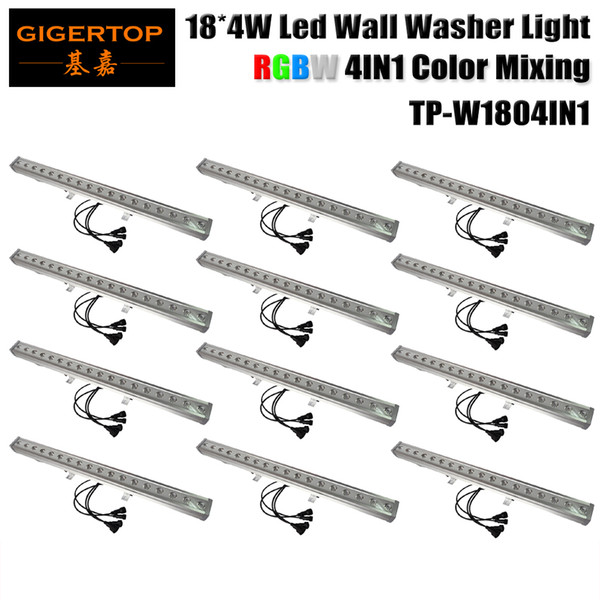 Wholesales 12pcs/Lot 18*4W 4IN1 Led Bar Lights Long Led Flood Light Outdoor RGBW Led Washer Light DMX 512 LCD Control,90V-240V