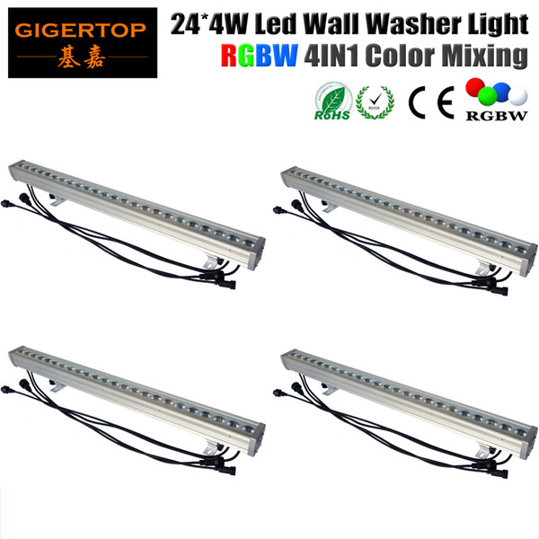 New Function 4Pcs/Lot 24*4W 4in1 Outdoor Led Wall Washer Light RGBW Led Bar Light DMX Mode,Led Stage Light RGBW 90V-240V