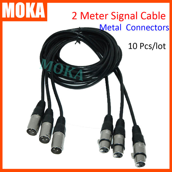 Hot Sale 10 pcs/lot 2 Meter Length 3 Pin Signal Connection DMX Cable High speed Metal Material for Stage/dDJ/Party