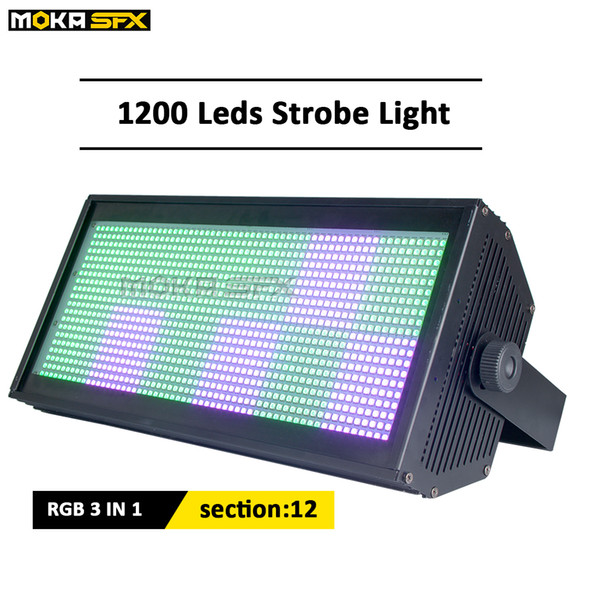 LED strobe light RGB 3 in 1 strobe lights 12 sections colorful 1200 LED RGB Profession DMX Stage Strobe Lighting Effect Music Festival