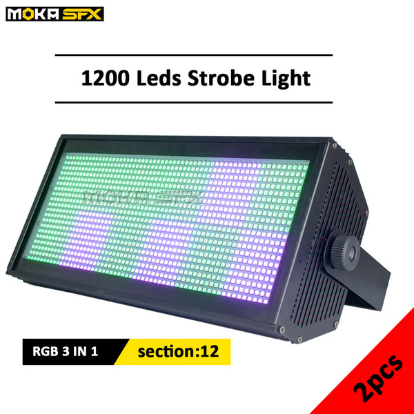 2pcs/lot 1200pcs LED strobe light RGB 3 in 1 stage strobe lights 12 sections flash light for dj concert night club