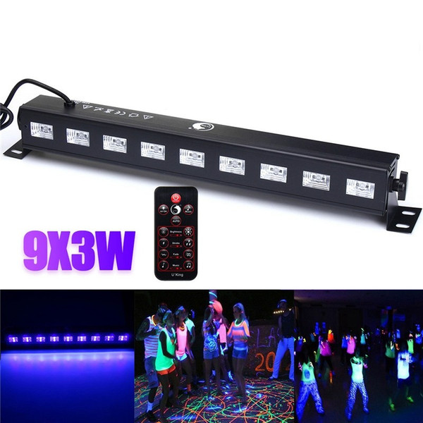 27w Led Bar Black Light UV Purple LED Wall Washer Lamp 9x3W Landscape Lights Stage Lighting Effect Light or DJ Party Christmas