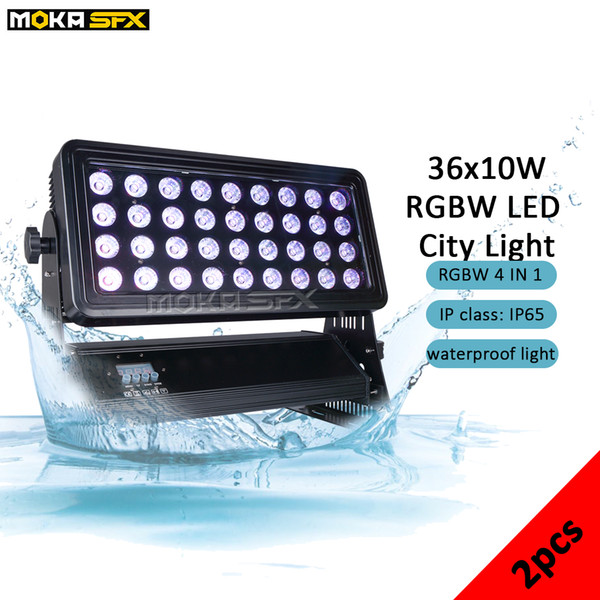 2pcs/lot 36*10w RGBW 4in 1 LED wall washer IP65 wireless control waterproof city wash lighting professional stage light effect