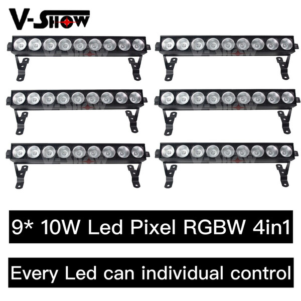 6pccs freeshipping New Cob Bar Led Stage Lighting 9*10W Pixel RGBW Great Pure Wash Effect and Strobe effect Stage Cob bar light