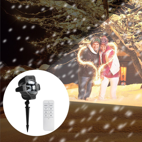 Chirstmas Snowfall Flurries Lights LED Snow Lamp Snowflake Projector Laser Light Garden Lawn Lamp Waterproof Landscape Projection Decoration