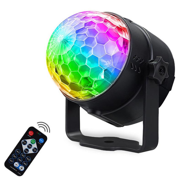 Free Shipping Mini 3x1W RGB LED Magic Starball Effect Sound Control Small Disco Light with Remote for Party,Bars,Club and Stage